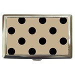 Polka Dots - Black on Khaki Brown Cigarette Money Case
