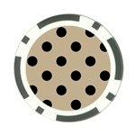 Polka Dots - Black on Khaki Brown Poker Chip Card Guard (10 pack)