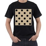 Polka Dots - Black on Khaki Brown Men s T-Shirt (Black)