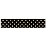 Polka Dots - Khaki Brown on Black Flano Scarf (Small)