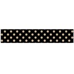 Polka Dots - Khaki Brown on Black Flano Scarf (Large)