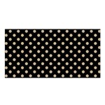 Polka Dots - Khaki Brown on Black Satin Shawl