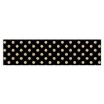 Polka Dots - Khaki Brown on Black Satin Scarf (Oblong)