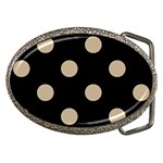 Polka Dots - Khaki Brown on Black Belt Buckle