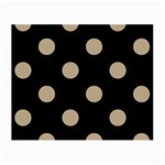 Polka Dots - Khaki Brown on Black Small Glasses Cloth (2 Sides)