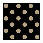 Polka Dots - Khaki Brown on Black Medium Glasses Cloth (2 Sides)