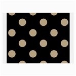 Polka Dots - Khaki Brown on Black Large Glasses Cloth