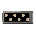 Polka Dots - Khaki Brown on Black Superlink Italian Charm (9mm)