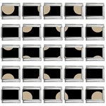 Polka Dots - Khaki Brown on Black 9mm Italian Charm (25 pack)