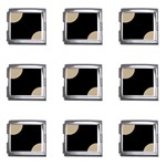 Polka Dots - Khaki Brown on Black Mega Link Italian Charm (9 pack)