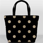 Polka Dots - Khaki Brown on Black Bucket Bag