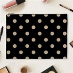 Polka Dots - Khaki Brown on Black Cosmetic Bag (XL)