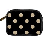 Polka Dots - Khaki Brown on Black Digital Camera Leather Case