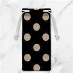 Polka Dots - Khaki Brown on Black Jewelry Bag