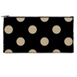 Polka Dots - Khaki Brown on Black Pencil Case