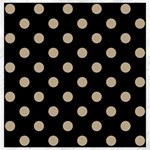 Polka Dots - Khaki Brown on Black Canvas 20  x 20 