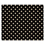 Polka Dots - Khaki Brown on Black Double Sided Flano Blanket (Small)