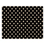 Polka Dots - Khaki Brown on Black Double Sided Flano Blanket (Large)