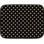 Polka Dots - Khaki Brown on Black Fleece Blanket (Mini)