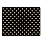 Polka Dots - Khaki Brown on Black Fleece Blanket (Small) (One Side)