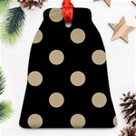 Polka Dots - Khaki Brown on Black Ornament (Bell)