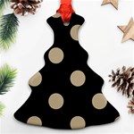 Polka Dots - Khaki Brown on Black Ornament (Christmas Tree)