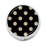 Polka Dots - Khaki Brown on Black 4-Port USB Hub (One Side)