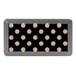 Polka Dots - Khaki Brown on Black Memory Card Reader (Mini)
