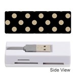 Polka Dots - Khaki Brown on Black Memory Card Reader (Stick)