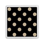 Polka Dots - Khaki Brown on Black Memory Card Reader with Storage (Square)