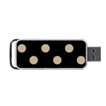 Polka Dots - Khaki Brown on Black Portable USB Flash (Two Sides)