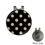 Polka Dots - Khaki Brown on Black Golf Ball Marker Hat Clip