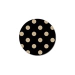 Polka Dots - Khaki Brown on Black Golf Ball Marker