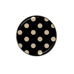 Polka Dots - Khaki Brown on Black Hat Clip Ball Marker (4 pack)