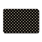 Polka Dots - Khaki Brown on Black Small Doormat