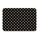 Polka Dots - Khaki Brown on Black Plate Mat