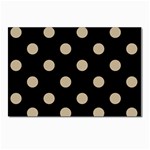 Polka Dots - Khaki Brown on Black Postcards 5  x 7  (Pkg of 10)