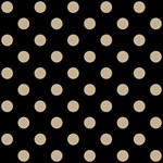 Polka Dots - Khaki Brown on Black ScrapBook Page 12  x 12 