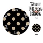Polka Dots - Khaki Brown on Black Playing Cards 54 (Round)