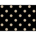 Polka Dots - Khaki Brown on Black Birthday Cake 3D Greeting Card (7x5)