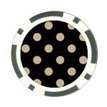 Polka Dots - Khaki Brown on Black Poker Chip Card Guard (10 pack)
