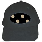 Polka Dots - Khaki Brown on Black Black Cap