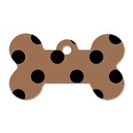 Polka Dots - Black on French Beige Dog Tag Bone (One Side)