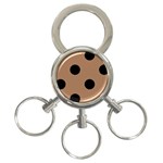 Polka Dots - Black on French Beige 3-Ring Key Chain