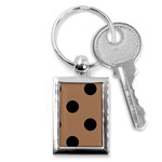 Polka Dots - Black on French Beige Key Chain (Rectangle)