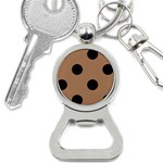 Polka Dots - Black on French Beige Bottle Opener Key Chain