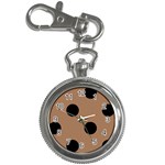 Polka Dots - Black on French Beige Key Chain Watch
