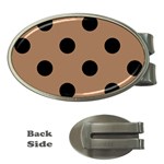 Polka Dots - Black on French Beige Money Clip (Oval)
