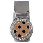 Polka Dots - Black on French Beige Money Clip (CZ)