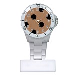 Polka Dots - Black on French Beige Nurses Watch